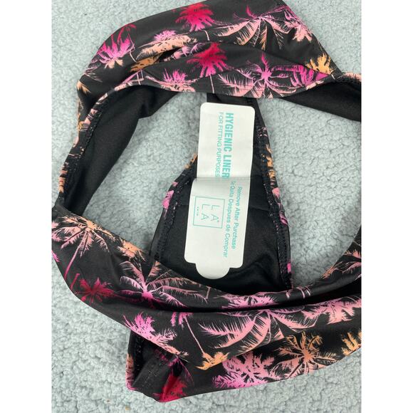 LA LA Swim Palm Tree Print Bikini Top & Bottom Size M - Picture 5 of 12
